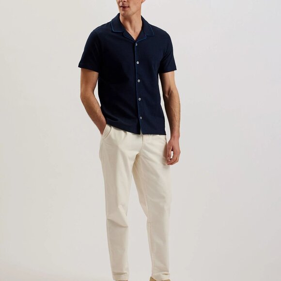 Men's Ted Baker Selar Short Sleeve Shirt | Small, Navy, Used (Very good) - Picture 2 of 11